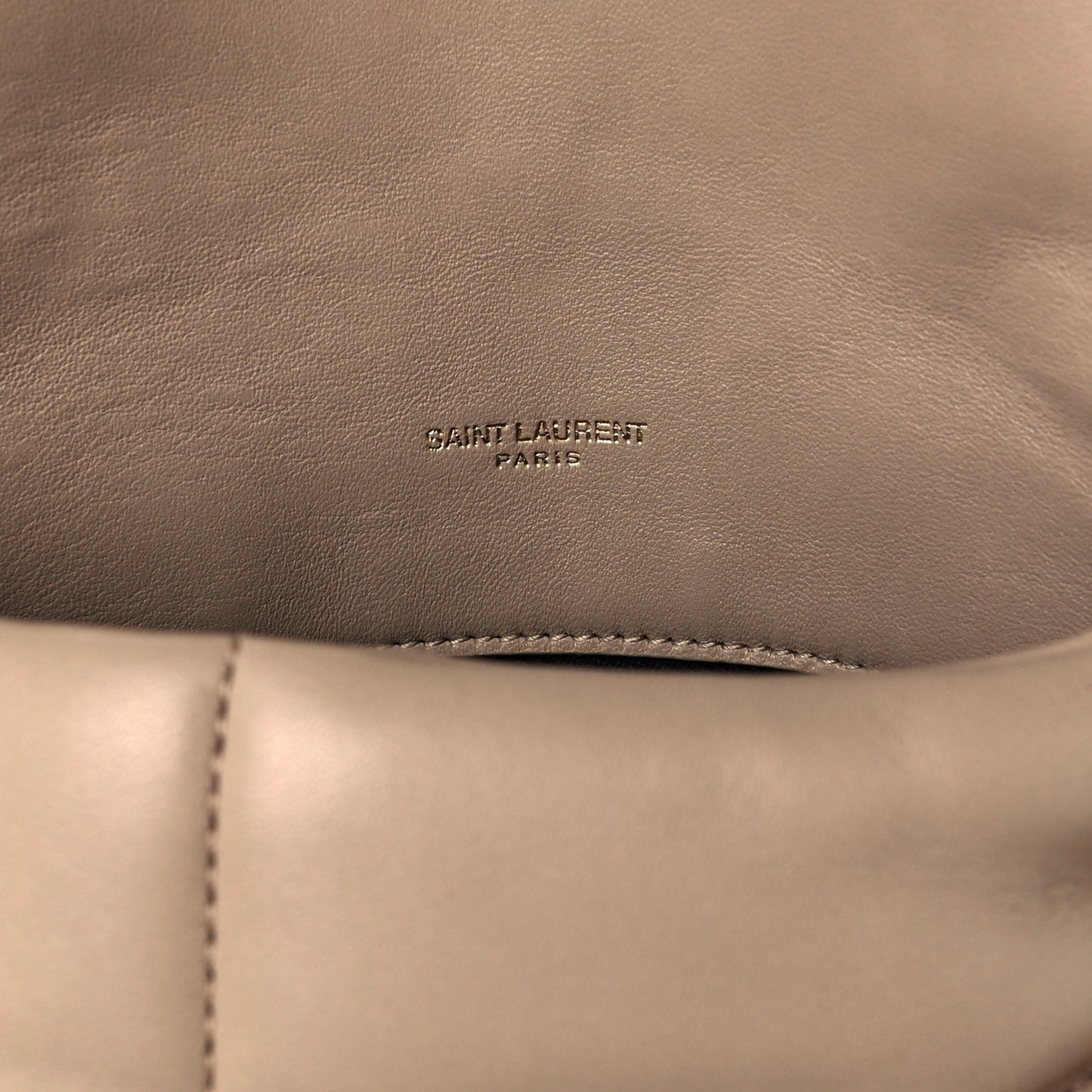 Lambskin Quilted Medium Loulou Puffer Monogram Chain Satchel Dark Beige