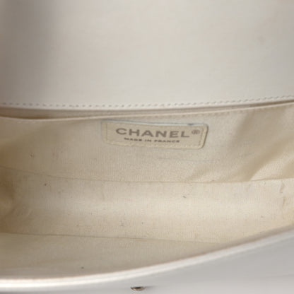 Chanel Lambskin Iridescent PVC Chevron Quilted Medium Boy Flap White Silver 5 of 10