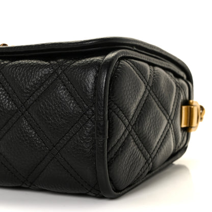 Marc Jacobs Grained Calfskin Quilted Double Stitched The Status Flap Crossbody Bag Black 8 of 8