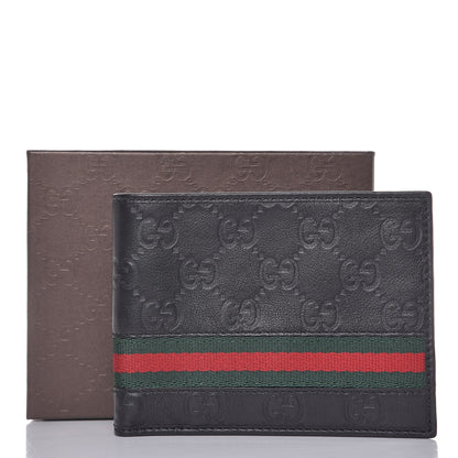 Gucci Guccissima Web Bi-Fold Wallet Black 8 of 8