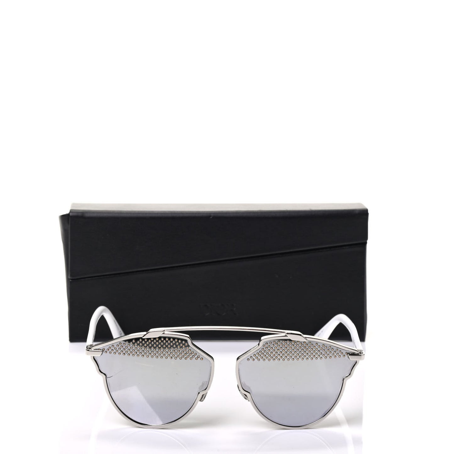 Studded So Real Sunglasses Silver White