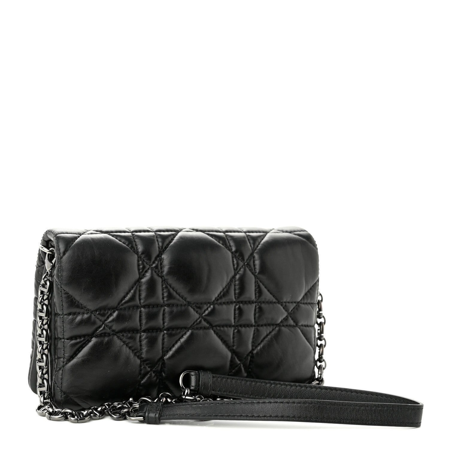 Christian Dior Calfskin Macrocannage Mini Caro Bag Black 3 of 9