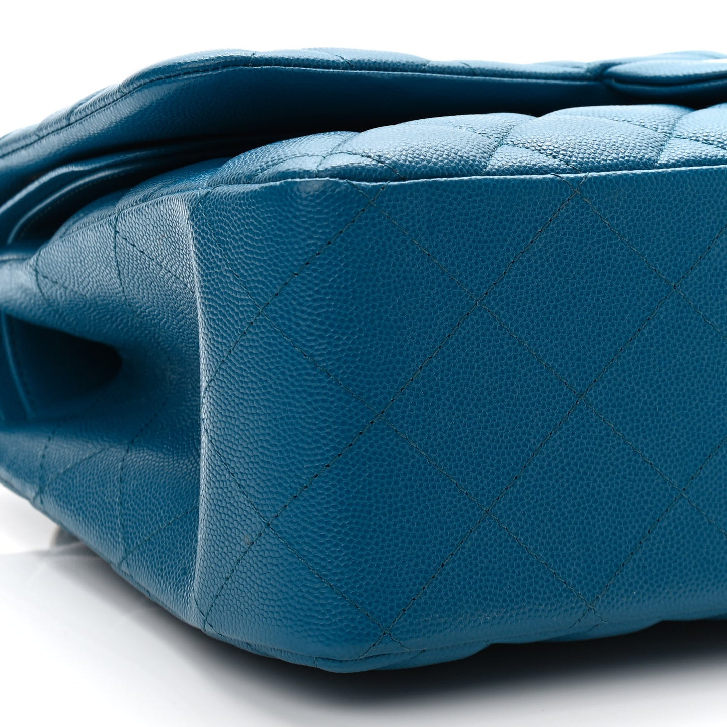 Caviar Quilted Jumbo Double Flap Blue