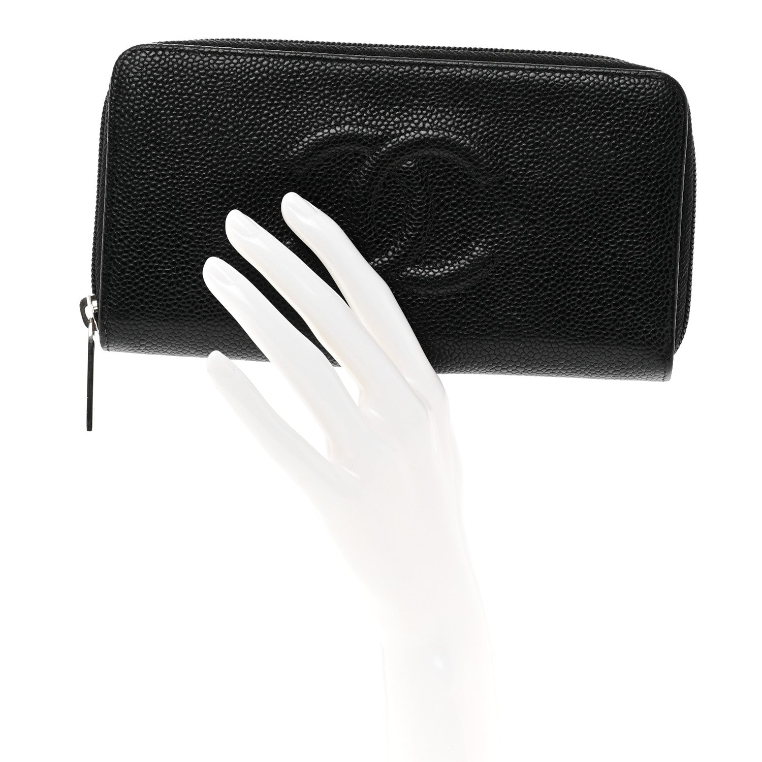 Chanel Caviar Large Timeless CC Zip Around Organizer Wallet Black 2 of 9