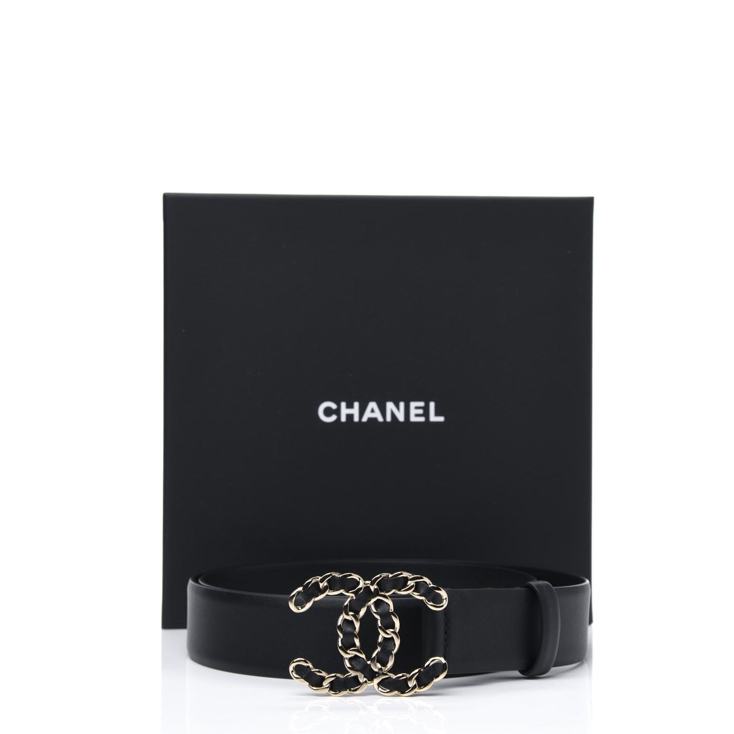 Lambskin CC Chain Belt 85 34 Black
