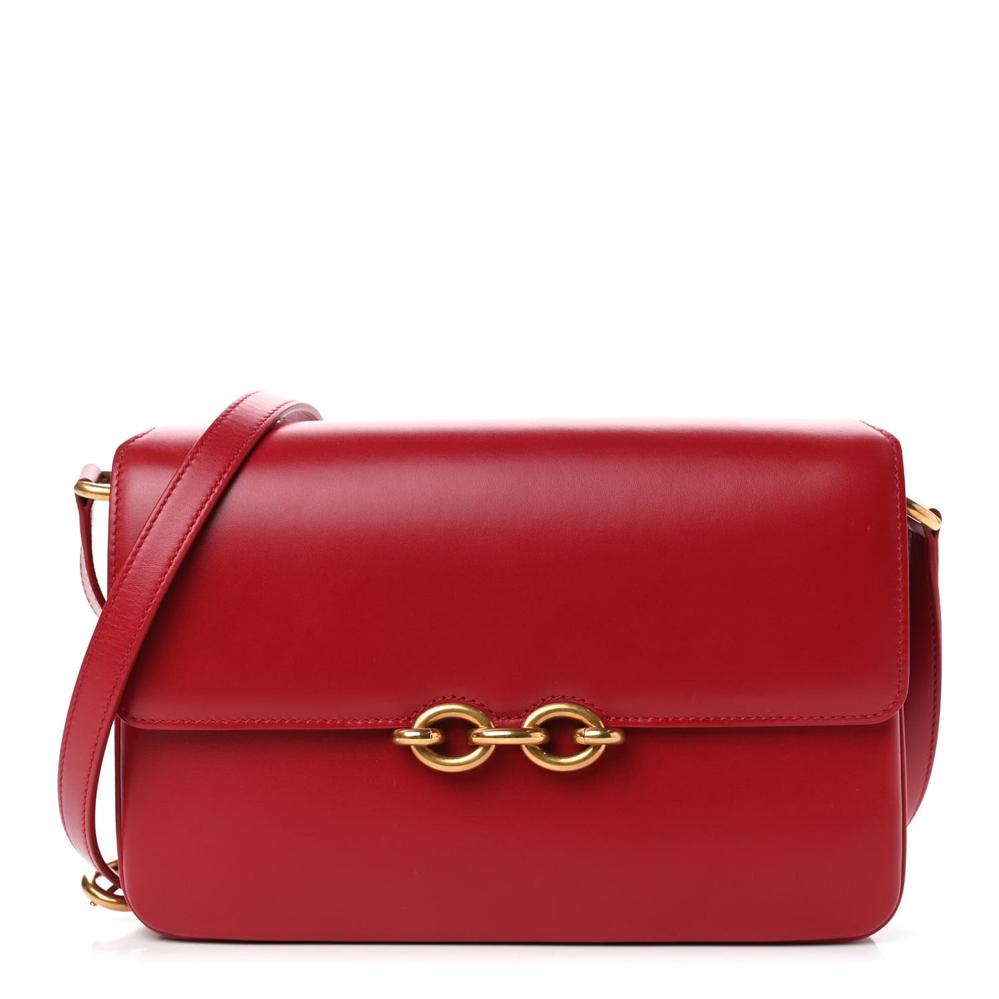 Smooth Calfskin Le Maillon Satchel Rouge Eros