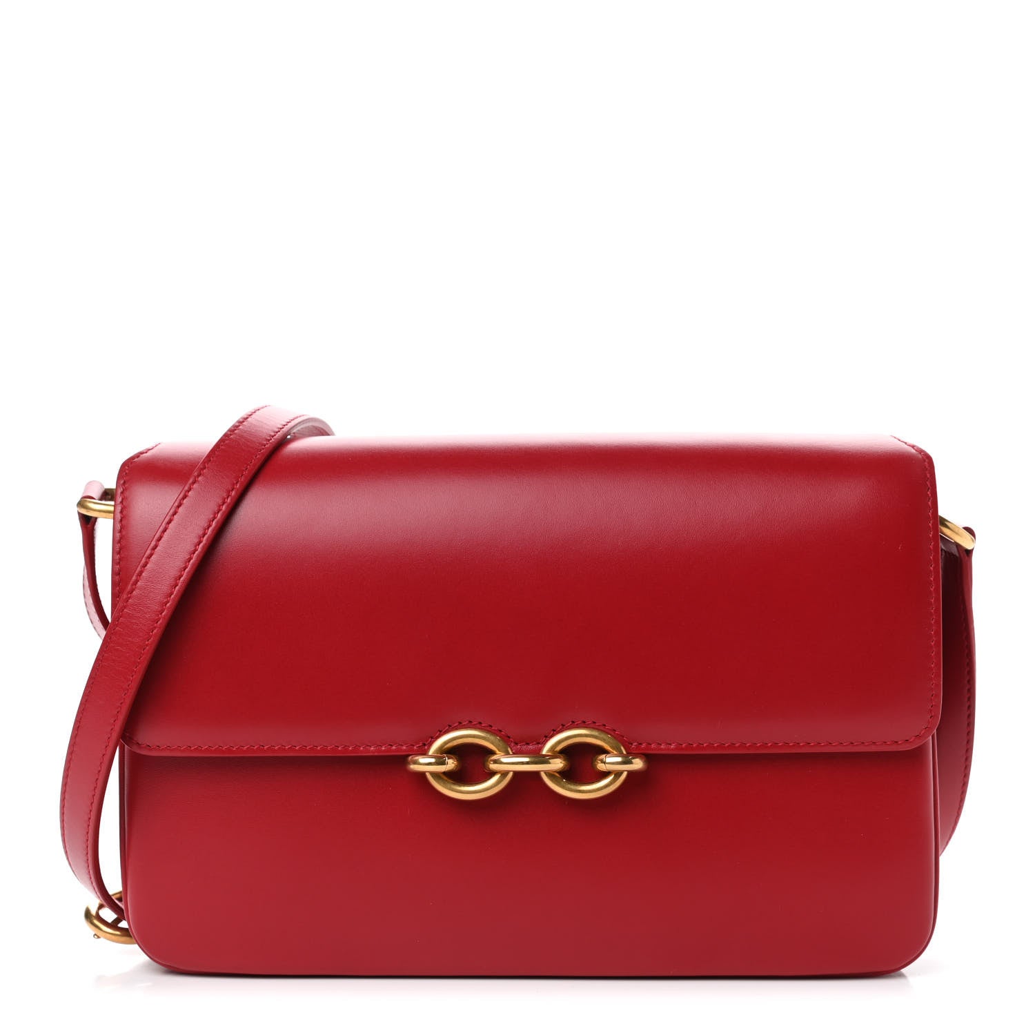 Saint Laurent Smooth Calfskin Le Maillon Satchel Rouge Eros 1 of 4