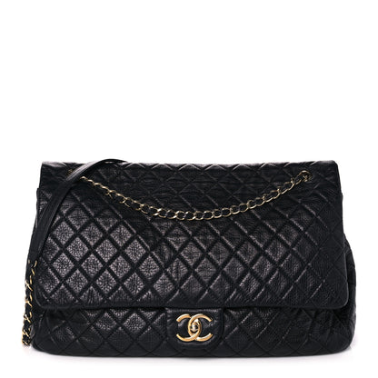 Chanel Calfskin Quilted XXL Travel Flap Bag Navy 1 of 11