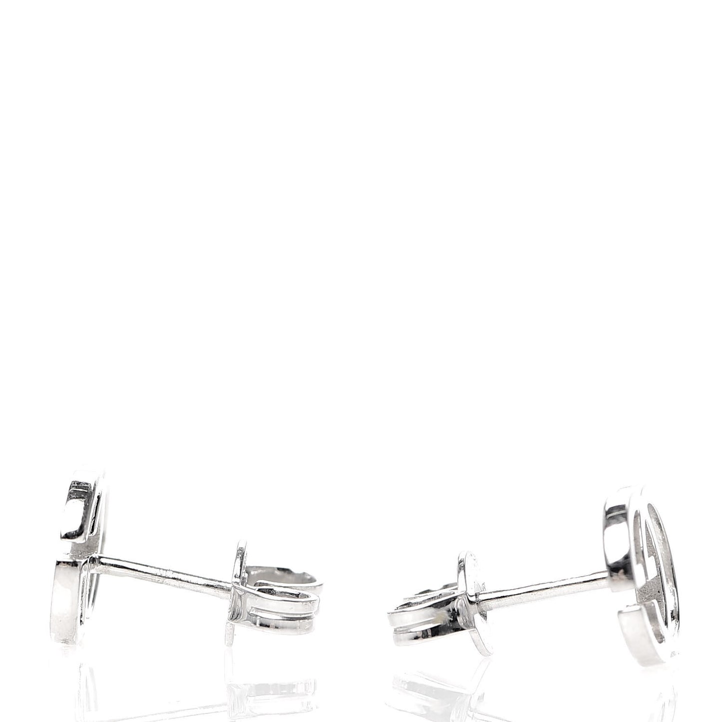18K White Gold GG Tissue Stud Earrings