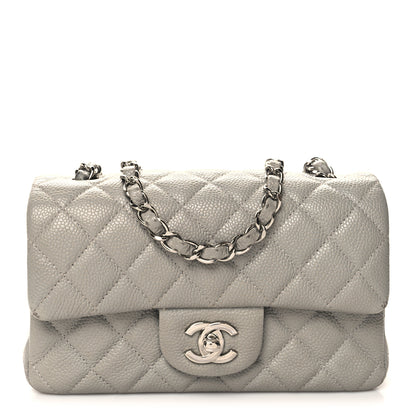 Chanel Caviar Quilted Mini Rectangular Flap Light Grey 1 of 13