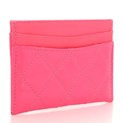 Chanel Patent Quilted Card Holder Pink 3 of 11