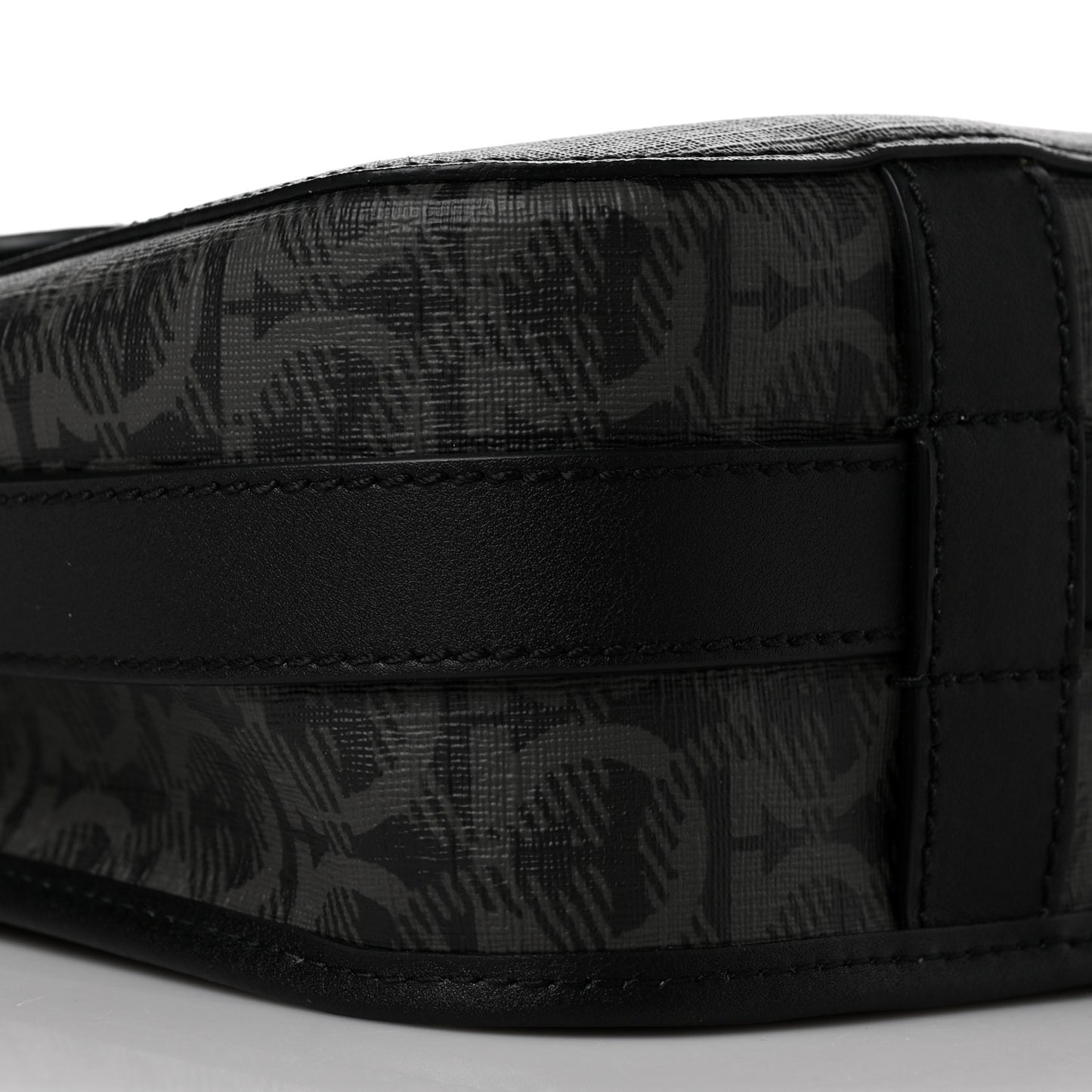 Calfskin Gancini Messenger Bag Black