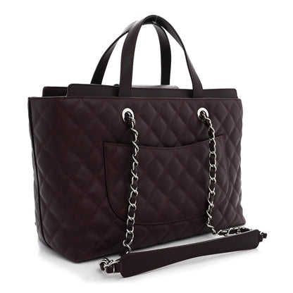 Chanel Calfskin Quilted Large Shopping Tote Burgundy 2 of 10