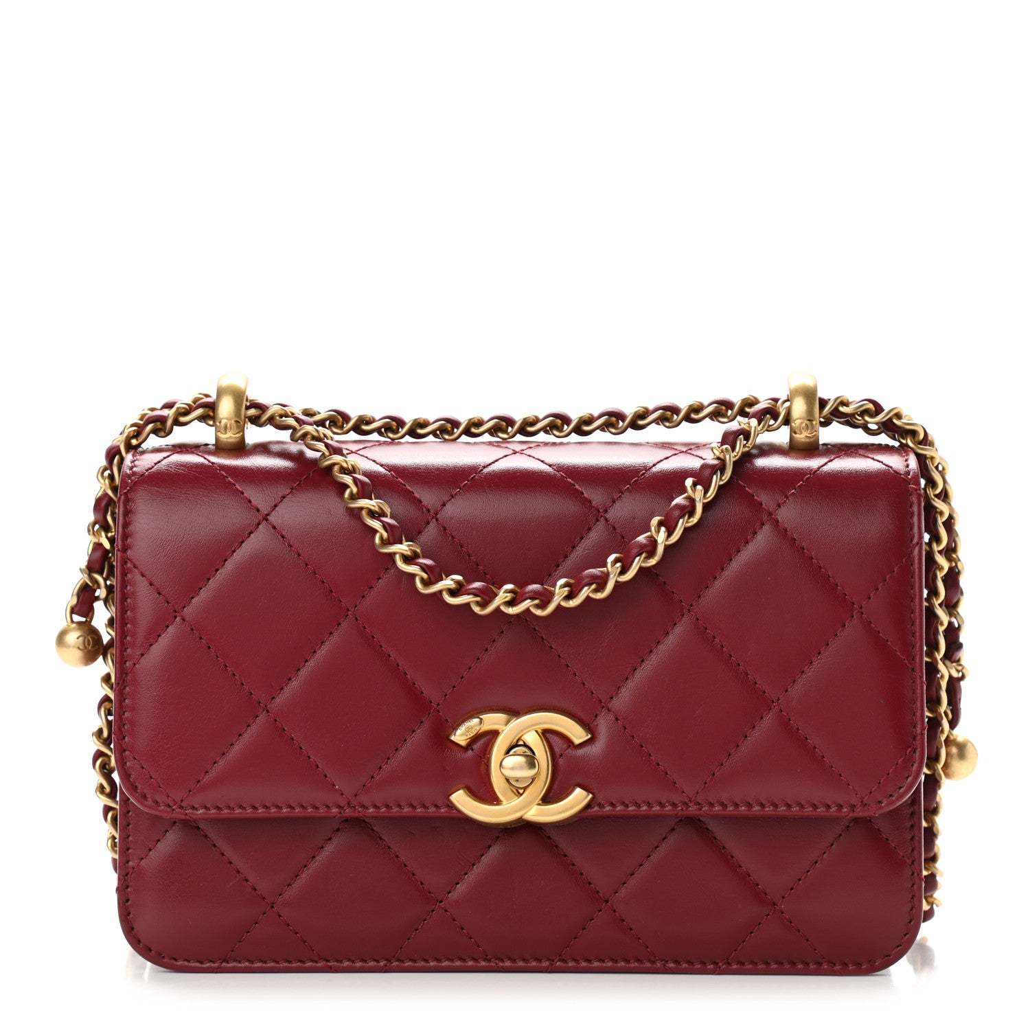 Chanel Calfskin Quilted Mini Perfect Fit Flap Burgundy 1 of 13