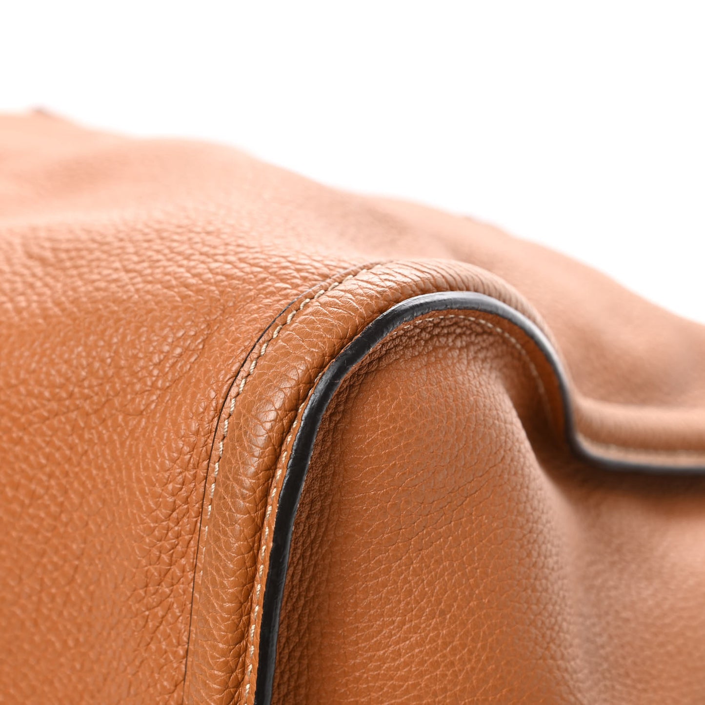 Pebbled Calfskin Large Skull Padlock Zip Around Tote Camel