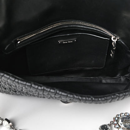 Miu Miu Nappa Matelasse Crystal Flap Clutch Black 5 of 8