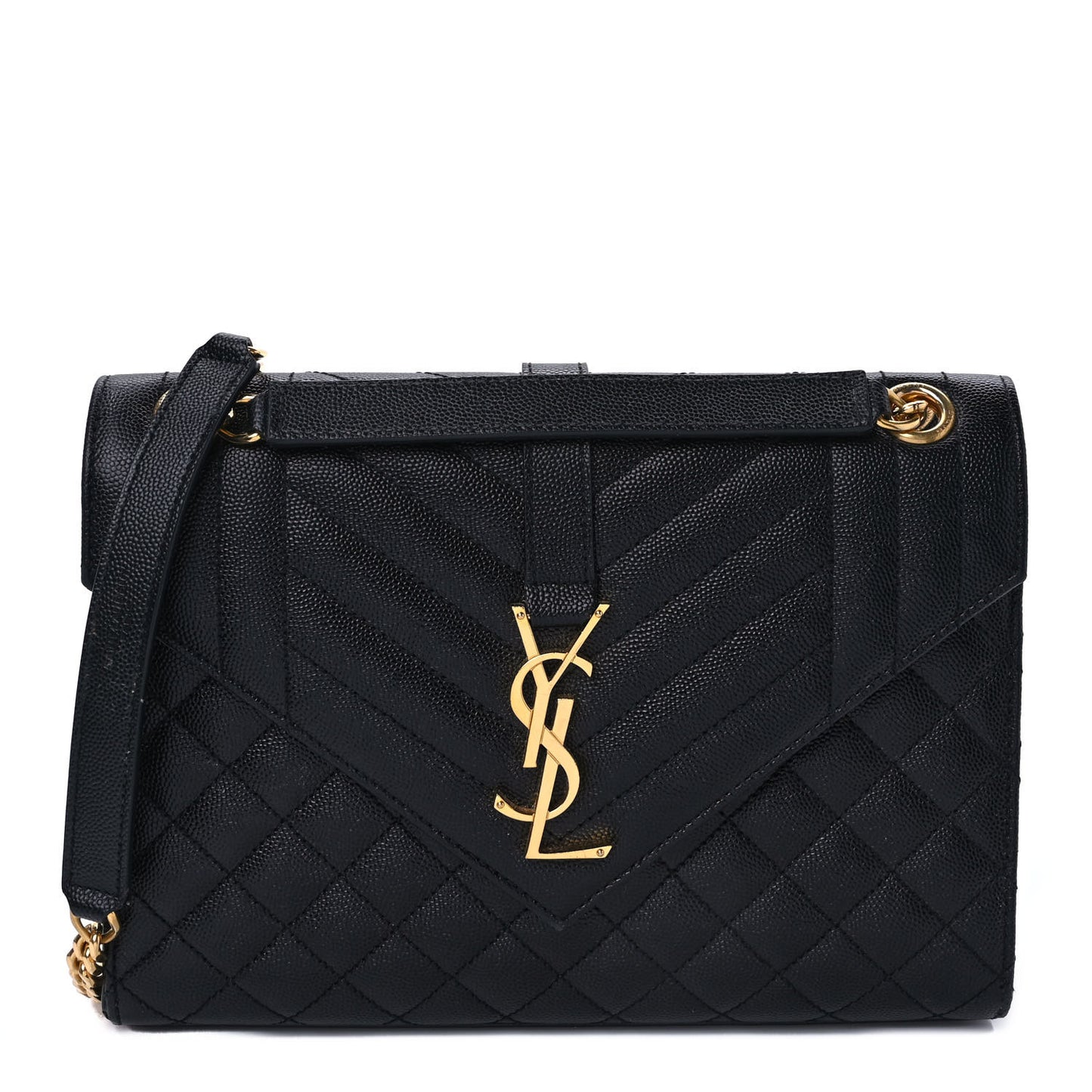 Grain De Poudre Textured Mixed Matelasse Triquilt Medium Monogram Satchel Black