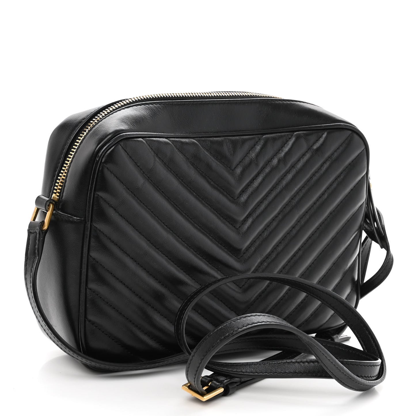 Calfskin Matelasse Monogram Lou Camera Bag Black