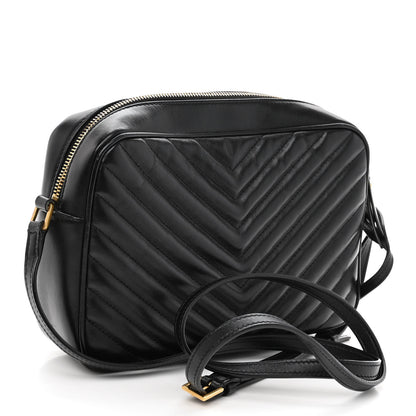 Saint Laurent Calfskin Matelasse Monogram Lou Camera Bag Black 3 of 9