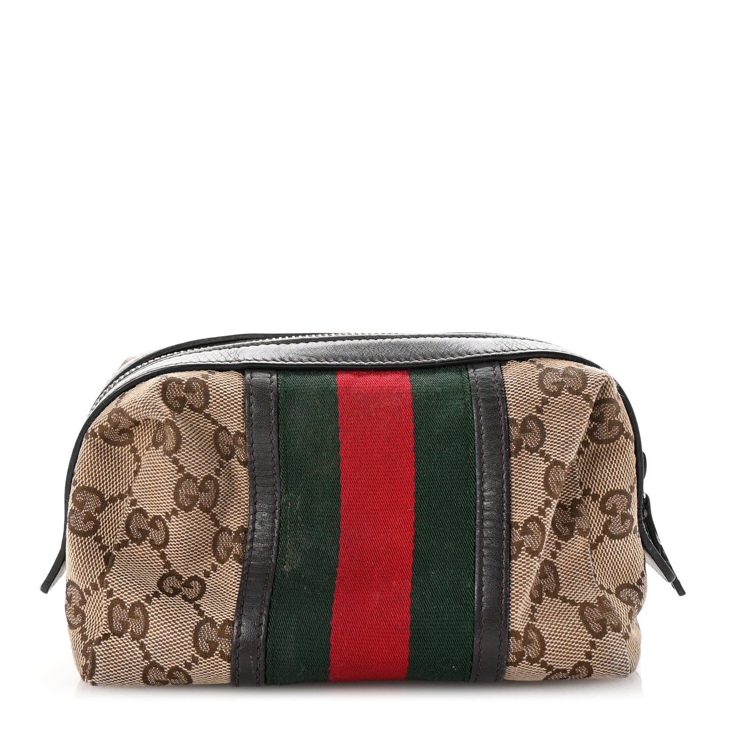 Monogram Web Small Cosmetic Case Dark Brown