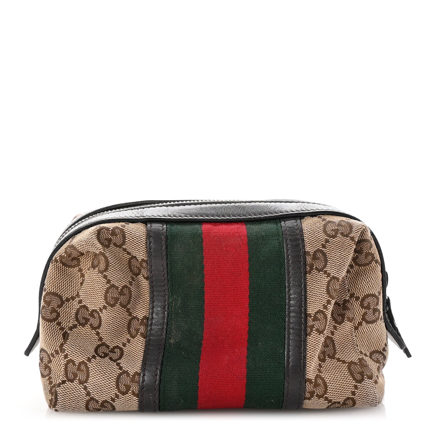 Gucci Monogram Web Small Cosmetic Case Dark Brown 1 of 7