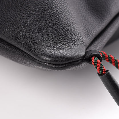 Gucci Calfskin Logo Drawstring Backpack Black 11 of 11