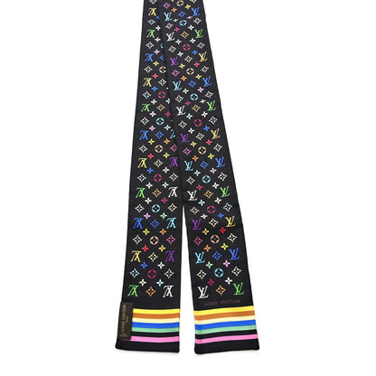 Louis Vuitton Silk Monogram Multicolor Bandeau Black 2 of 4