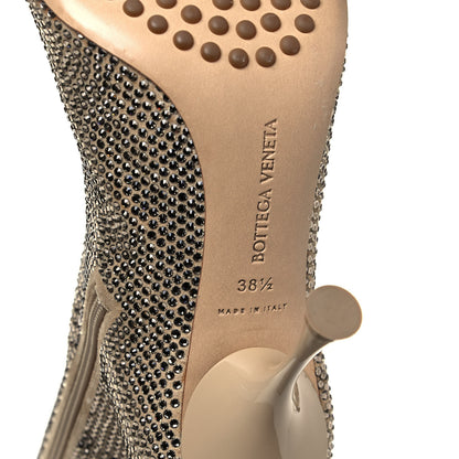 Bottega Veneta Suede Crystal Sparkle Dot Tall Boots 38.5 Cane Sugar 6 of 9