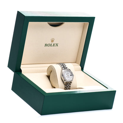 Rolex Stainless Steel 18K White Gold Diamond Mother of Pearl 28mm Oyster Perpetual Datejust Watch 279384 5 of 5