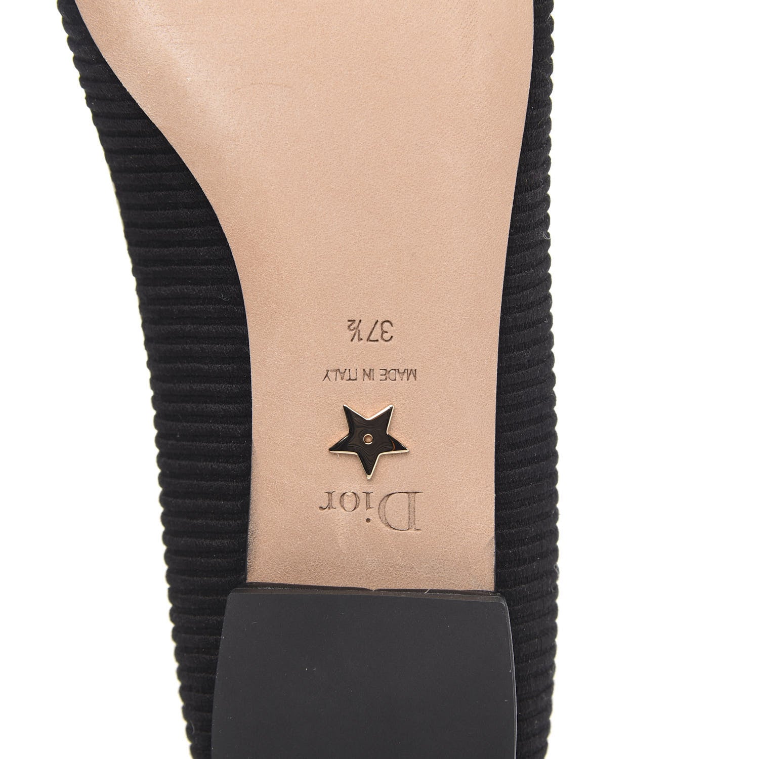 Christian Dior Fabric Ribbon Embroidered J'Adior Ballet Flats 37.5 Black 7 of 9