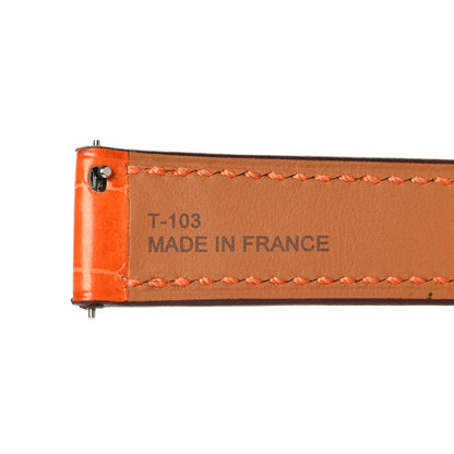 Hermes Shiny Alligator Single Tour Watch Strap Orange 6 of 12