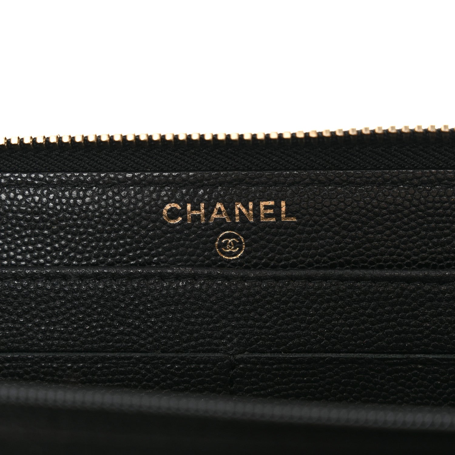 Chanel Caviar Camellia Embossed Large Zip Around Gusset Wallet Black 6 of 13