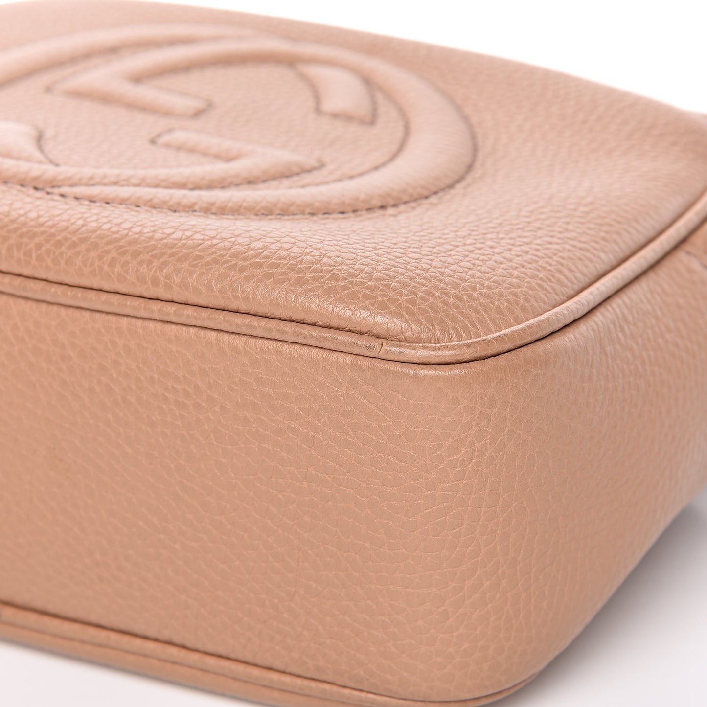 Pebbled Calfskin Small Soho Disco Bag Rose Beige