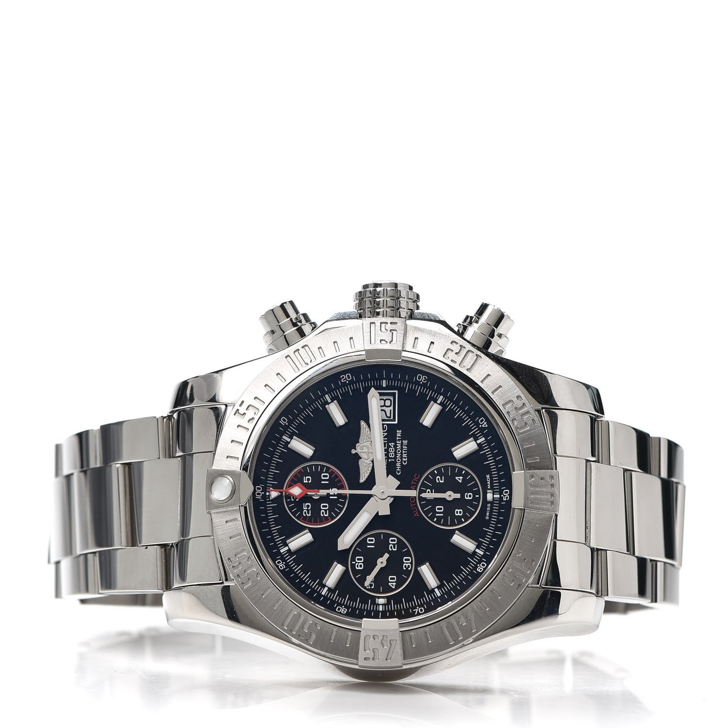 Stainless Steel 43mm Avenger II Chronograph Automatic Watch Black A13381