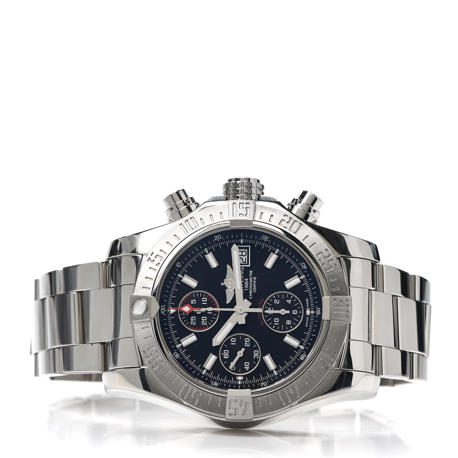 Breitling Stainless Steel 43mm Avenger II Chronograph Automatic Watch Black A13381 2 of 6