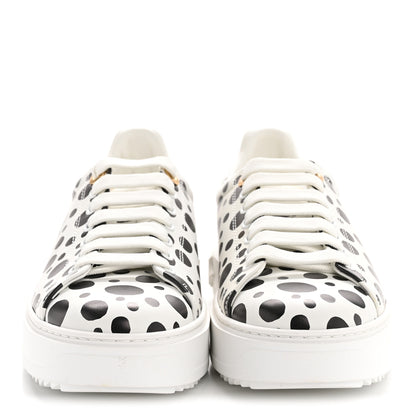 Louis Vuitton LV X YK Calfskin Printed Infinity Dots Time Out Sneakers 38 White 3 of 10