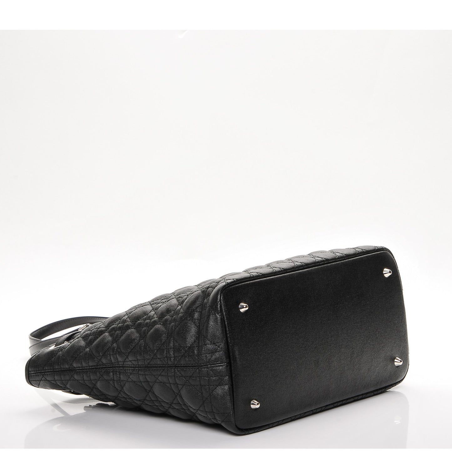 Coated Canvas Cannage Medium Panarea Tote Black