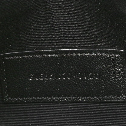 Saint Laurent Grain De Poudre Textured Mixed Matelasse Triquilt Monogram Clutch Black 7 of 10