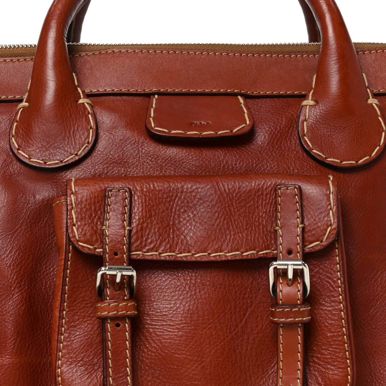 Chloe Calfskin Edith Satchel Ecureil Brown 8 of 10