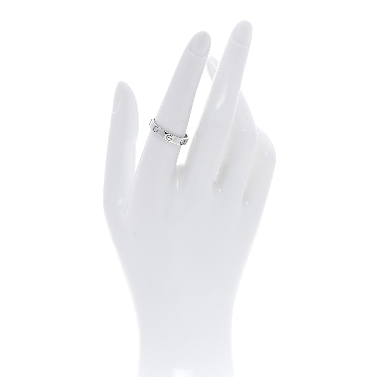 Cartier 18K White Gold 3.5mm LOVE Wedding Band Ring 55 7.25 2 of 5