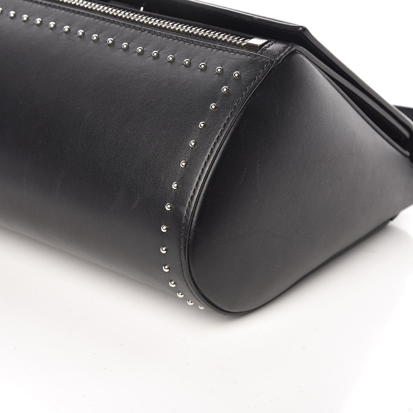 Calfskin Studded Medium Pandora Box Crossbody Bag Black