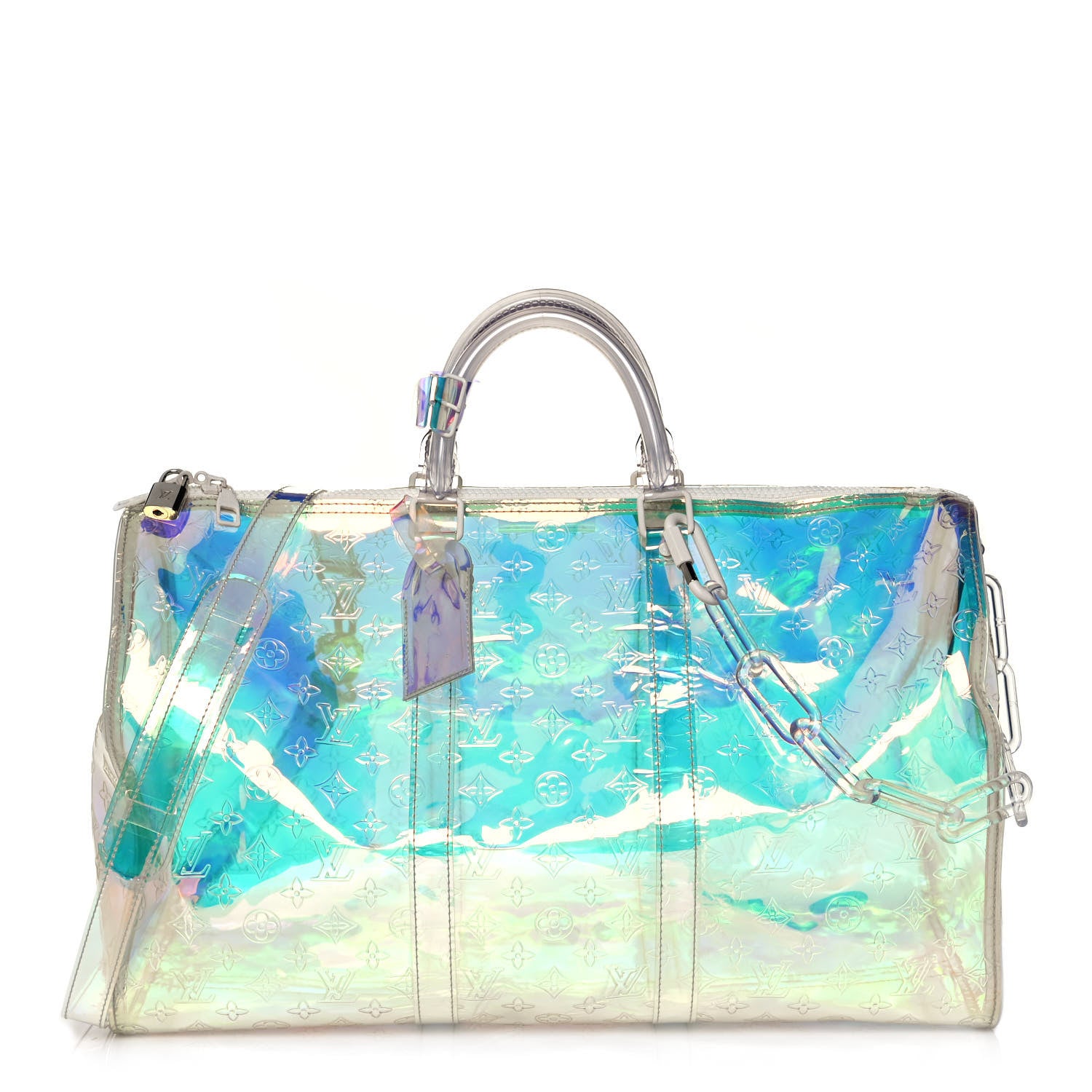 Louis Vuitton PVC Monogram Keepall Bandouliere 50 Iridescent Prism 1 of 13
