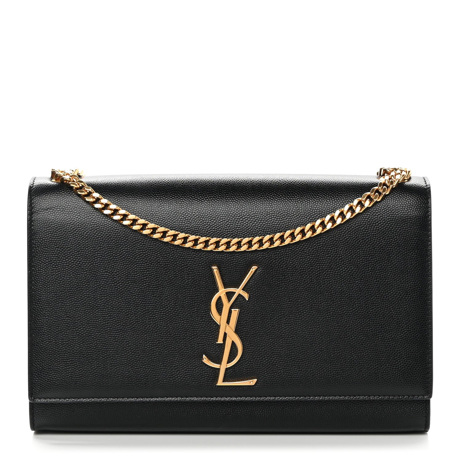 Saint Laurent Grain De Poudre Medium Classic Monogram Kate Satchel Black 1 of 11