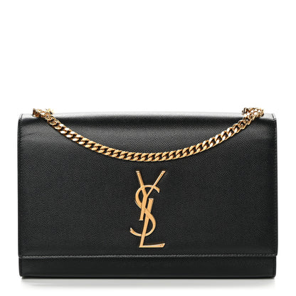 Saint Laurent Grain De Poudre Medium Classic Monogram Kate Satchel Black 1 of 11