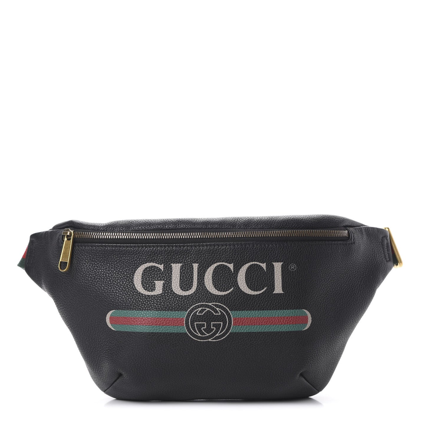 Grained Calfskin Logo Belt Bag Black