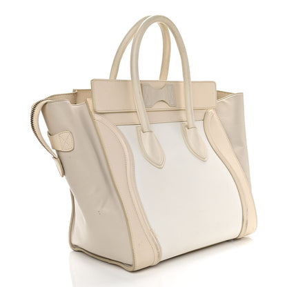Celine Smooth Calfskin Mini Tri-Color Luggage White 3 of 31
