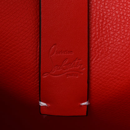 Christian Louboutin Calfskin Leopard Print Spikes Small East West Cabata Tote Snow 7 of 11
