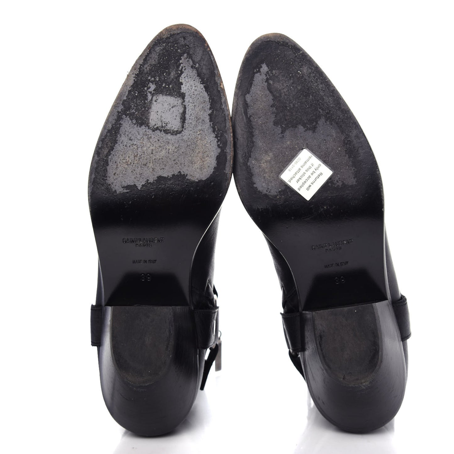 Calfskin West Harness Boots 39 Black