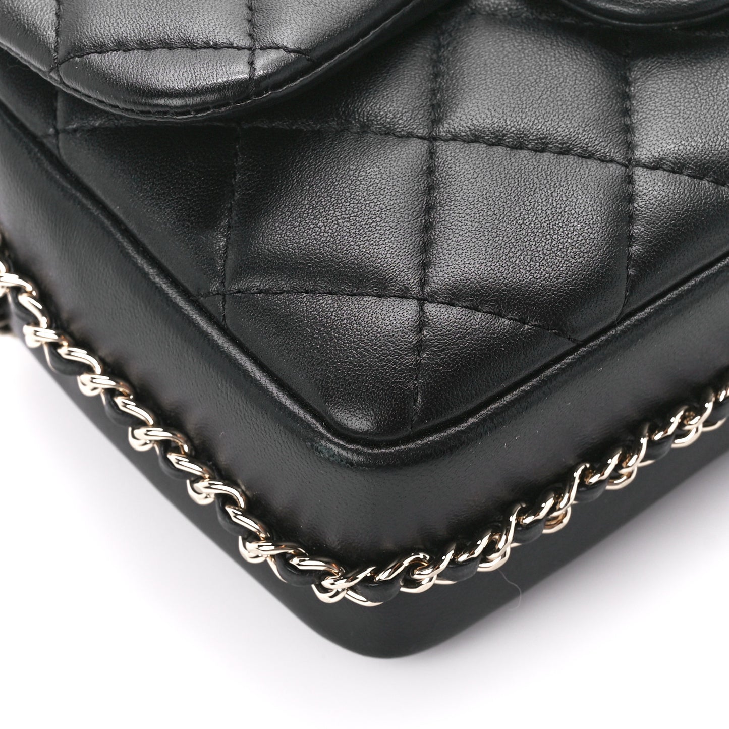 Lambskin Quilted Small My Precious Flap Black