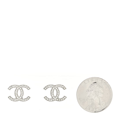 Chanel Crystal CC Earrings Silver 2 of 4